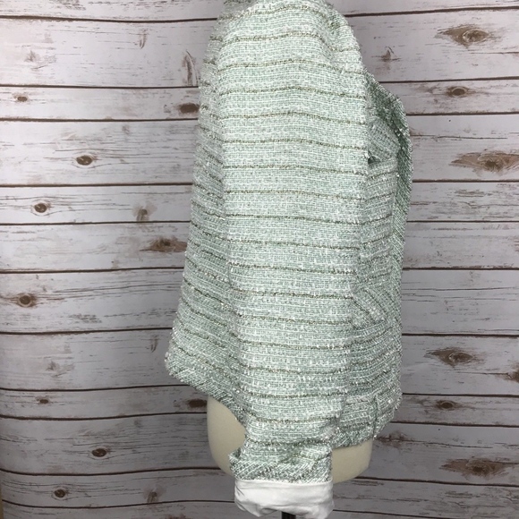 Elle Sparkle Tweed Jacket w/ Gold Stitching Large - Picture 2 of 7