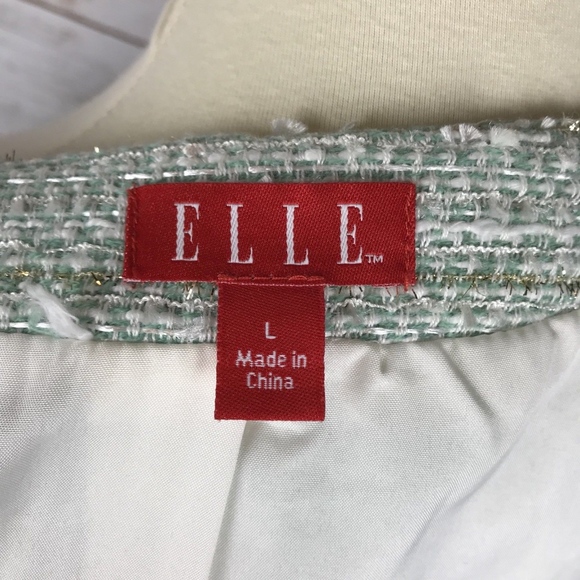 Elle Sparkle Tweed Jacket w/ Gold Stitching Large - Picture 7 of 7