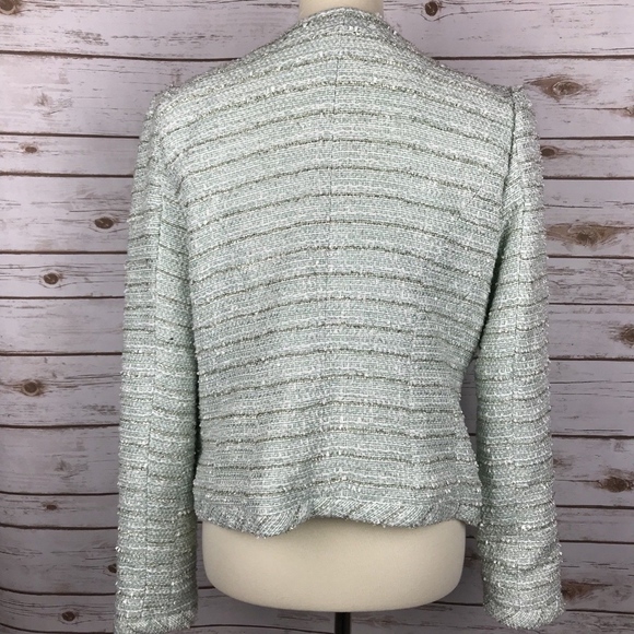 Elle Sparkle Tweed Jacket w/ Gold Stitching Large - Picture 4 of 7