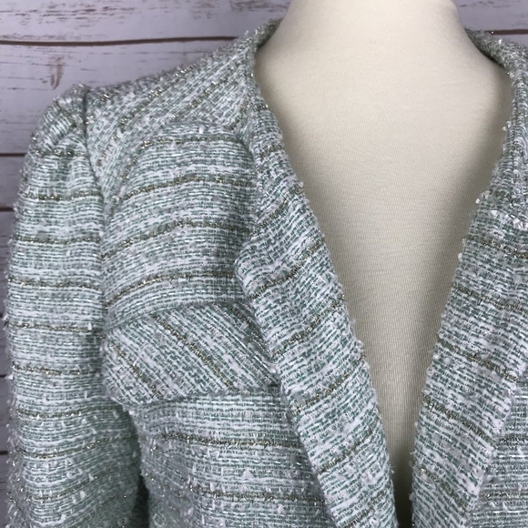 Elle Sparkle Tweed Jacket w/ Gold Stitching Large - Picture 5 of 7