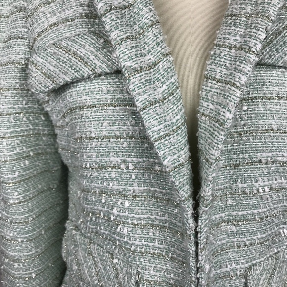 Elle Sparkle Tweed Jacket w/ Gold Stitching Large - Picture 6 of 7