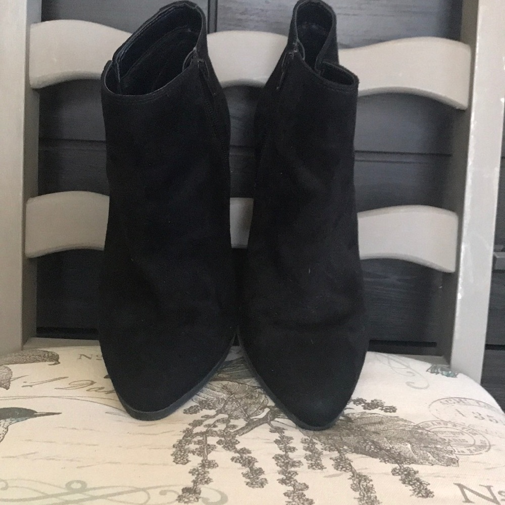 Black suede booties