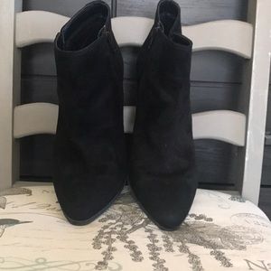 Black suede booties