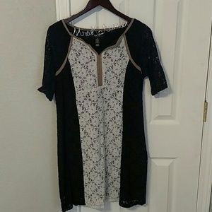 Black and cream dress