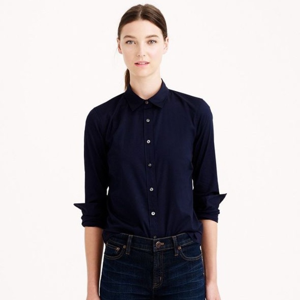 J. Crew Navy Button Down Blouse