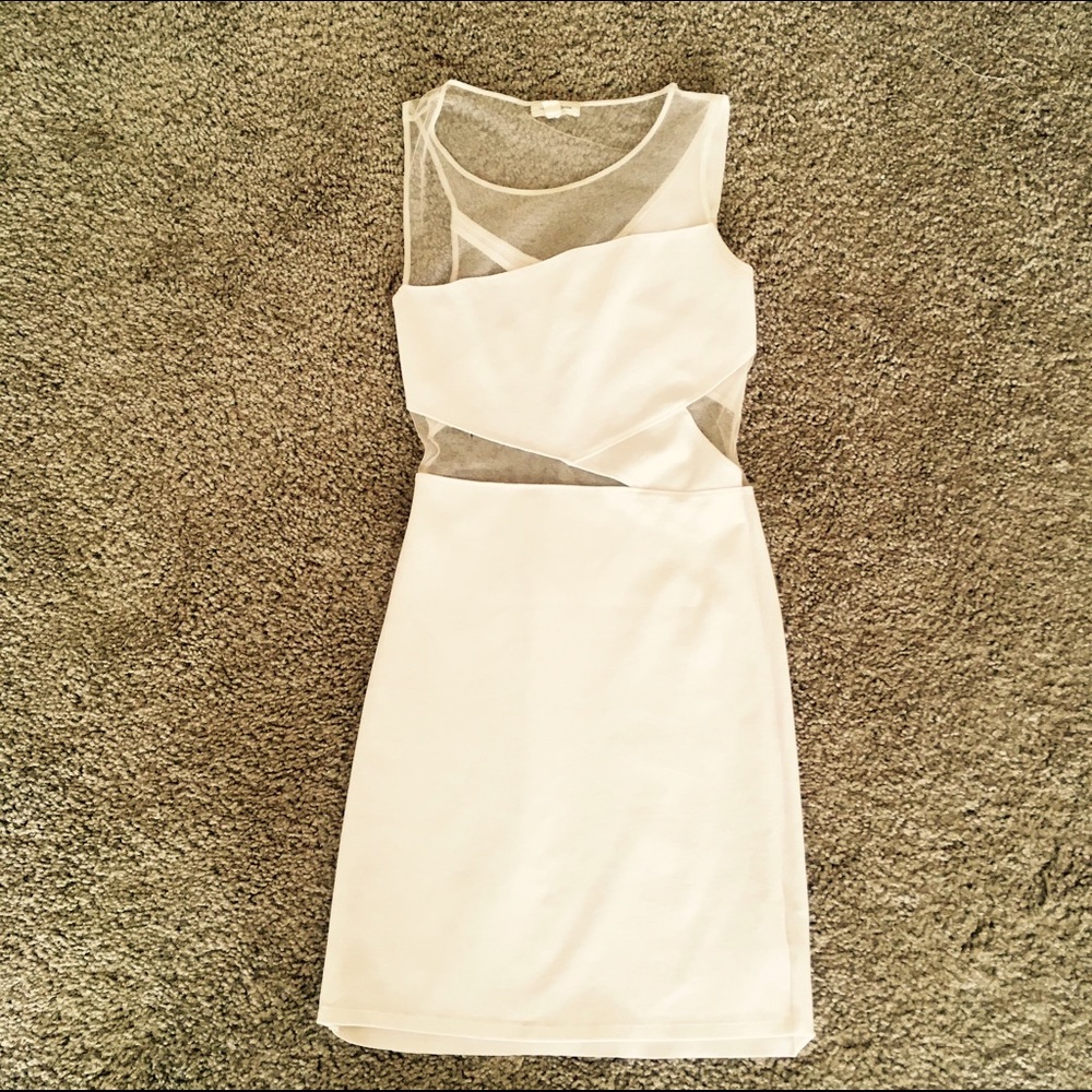 White XS Silence Noise Sheer and Cotton Dress!