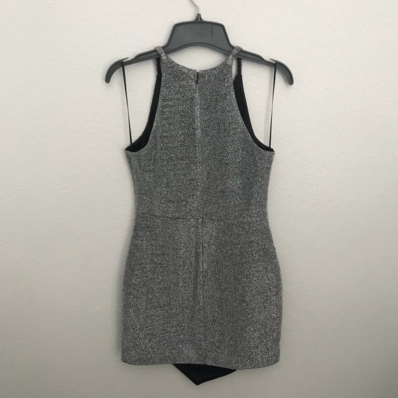 Express Silver Asymmetrical Sheath Dress - Picture 3 of 6