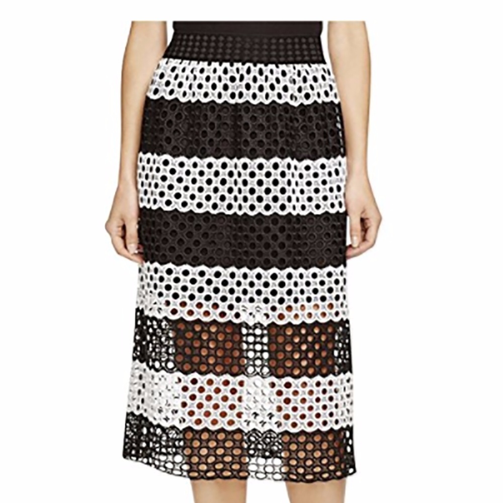 Aqua Skirt Capsule Black White Eyelet Small NEW