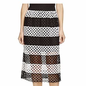 Aqua Skirt Capsule Black White Eyelet Small NEW