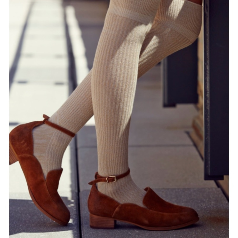 Free People Knee High Knit Socks Ivory