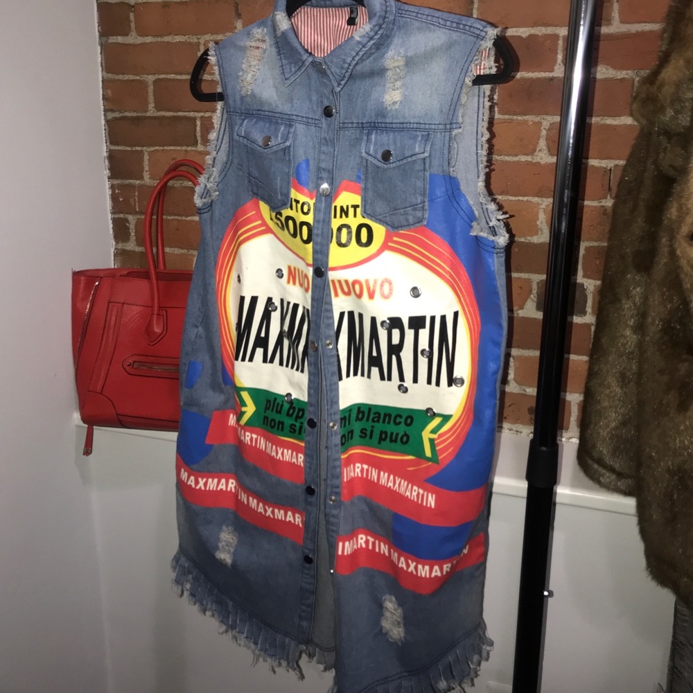 Frayed Hem Denim Vest