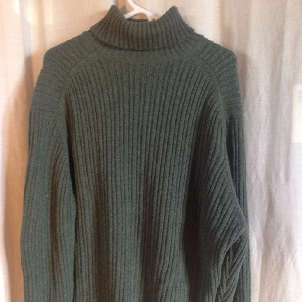 Barbour Ribbed Turtleneck Merino wool sz XL Green