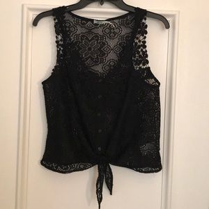 Black crochet top