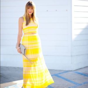 French Connection Maxi Yellow & Nude Dress