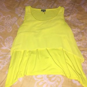 Vince Camuto lemon yellow tank w/chiffon overlay🍋