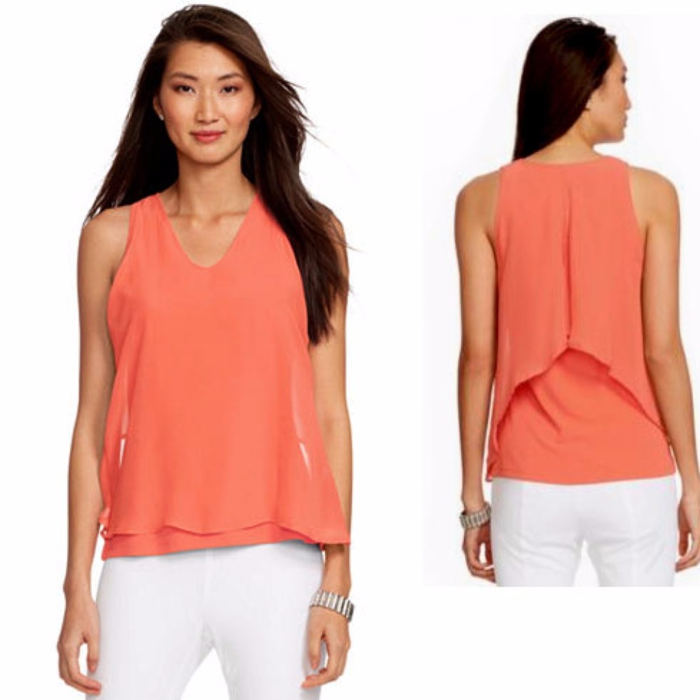 Ruffled Back Georgette Tank by LRL NEW!