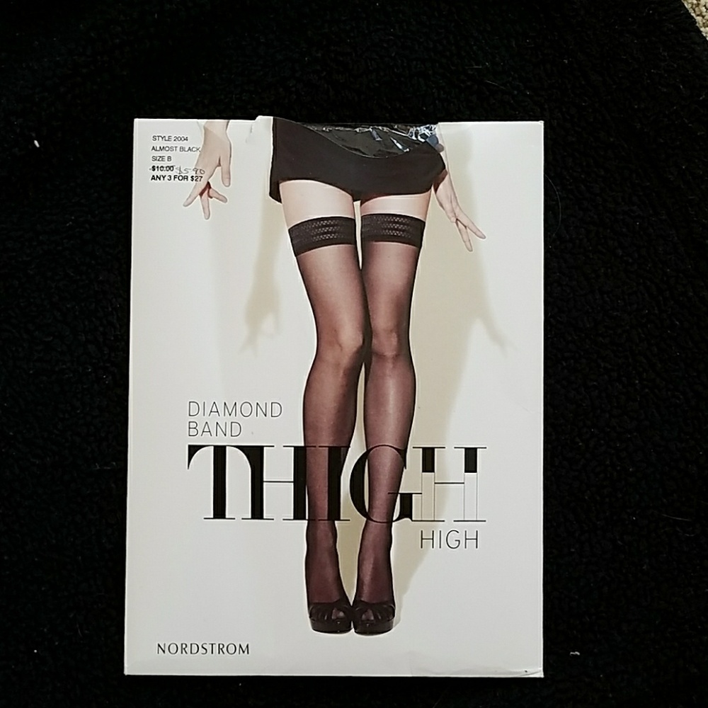 NWT Almost Black Thigh Highs