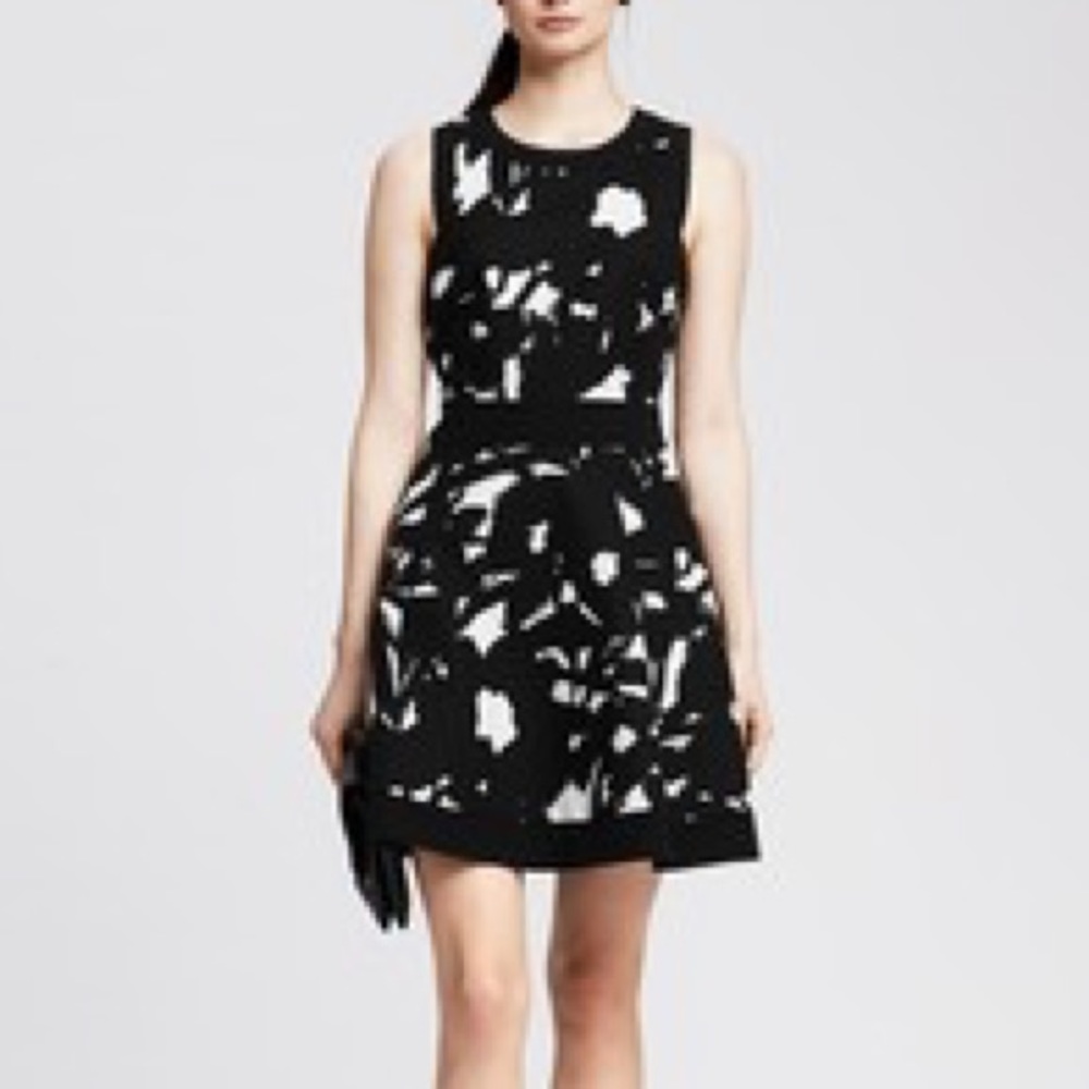 Banana Republic textured fit & flare floral dress