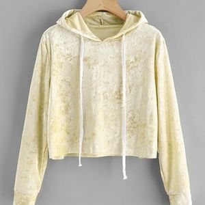 Velvet cropped hoodie