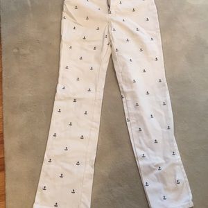 Lilly Pulitzer white Jean with embroidered anchors