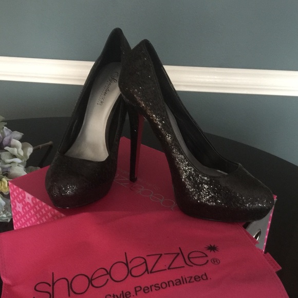 ShoeDazzle NEW pink bottom glitzy heels size 9.5 - Picture 2 of 8
