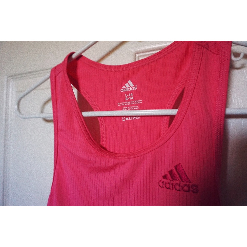 Adidas pink GIRLS tank top.