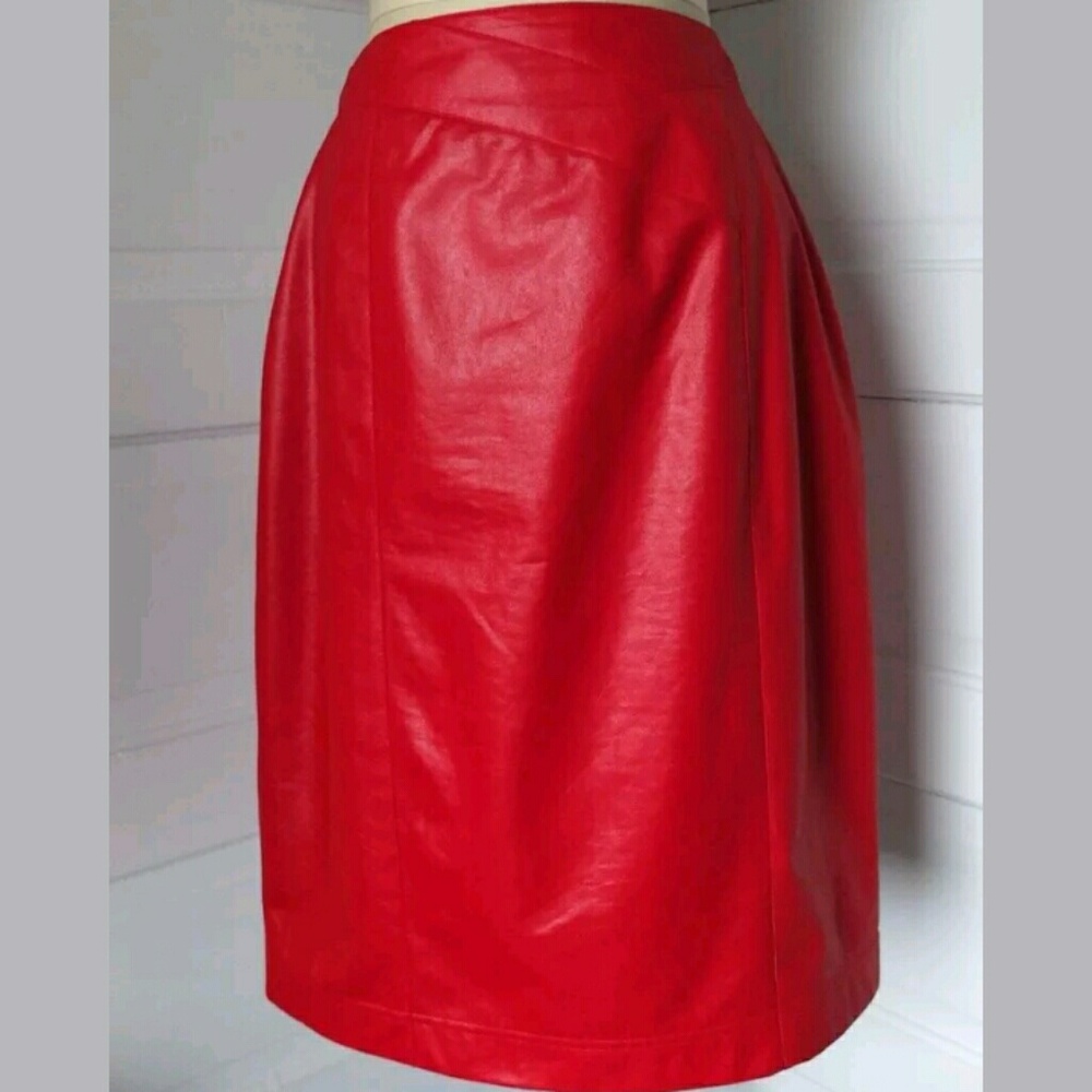 Vintage 80's Red Pencil Skirt City Girl 10 12