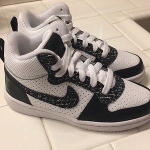 White/Black Nike high tops