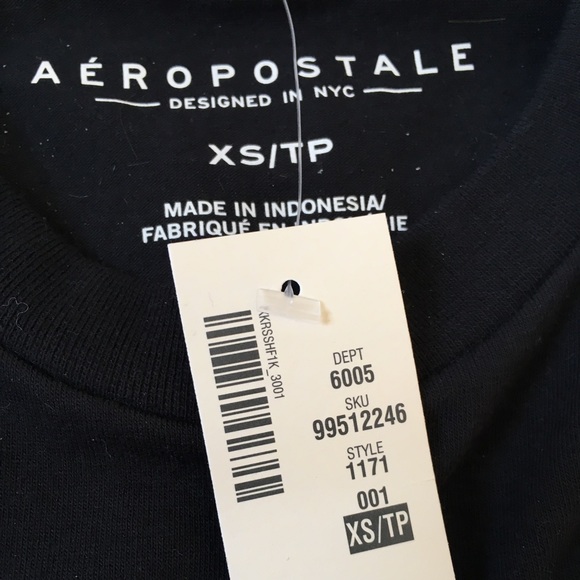 New Men's Aeropostale Black Tee Shirt XS - Picture 4 of 5