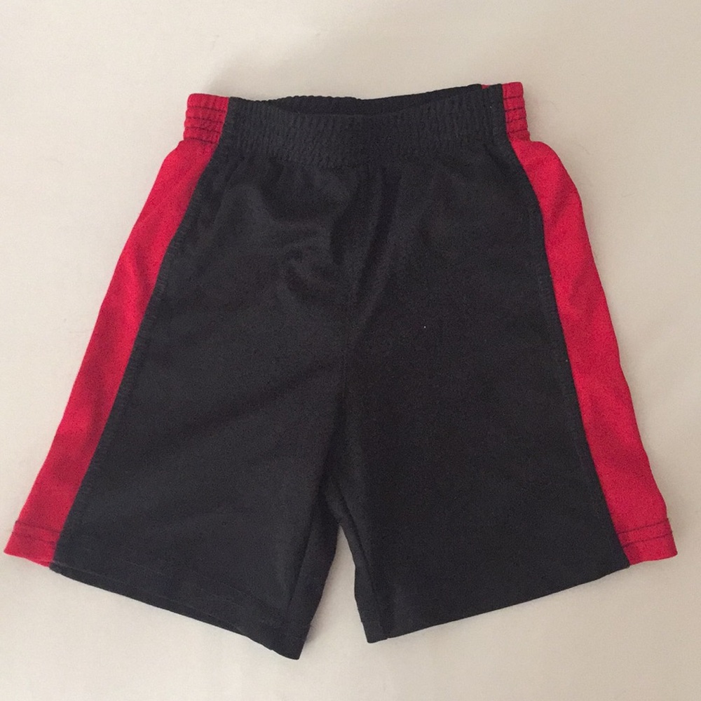 Black with red stripe gym shorts 2T