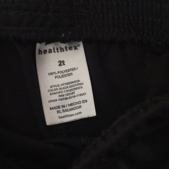 Black with red stripe gym shorts 2T - Picture 2 of 2