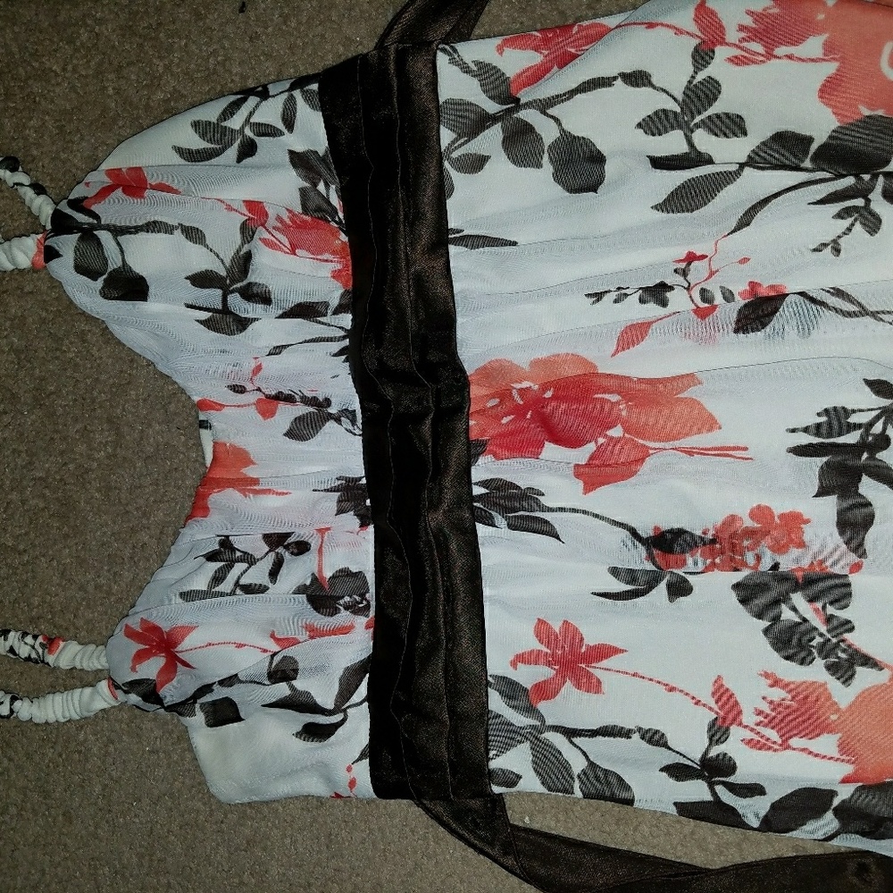 Sweet storm pink brown and white dress