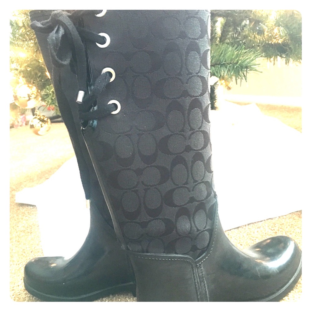 Corset ribbed Coach Rainboots