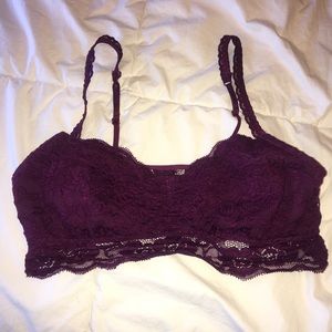 Maroon lace bralette