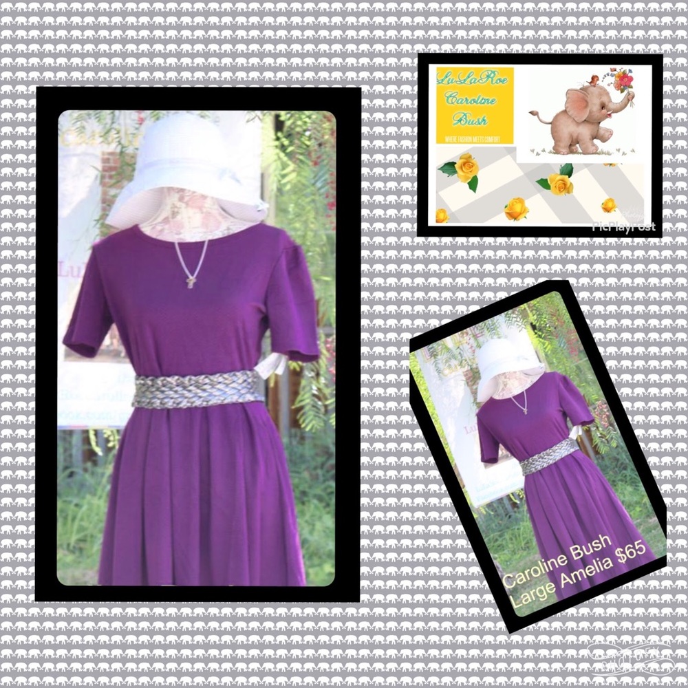 Beautiful purple LuLaRoe Large Amelia dress!