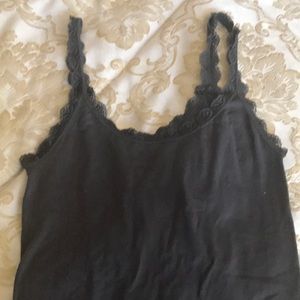 NY&Co Dark Grey Cami Tank Top Lace Straps