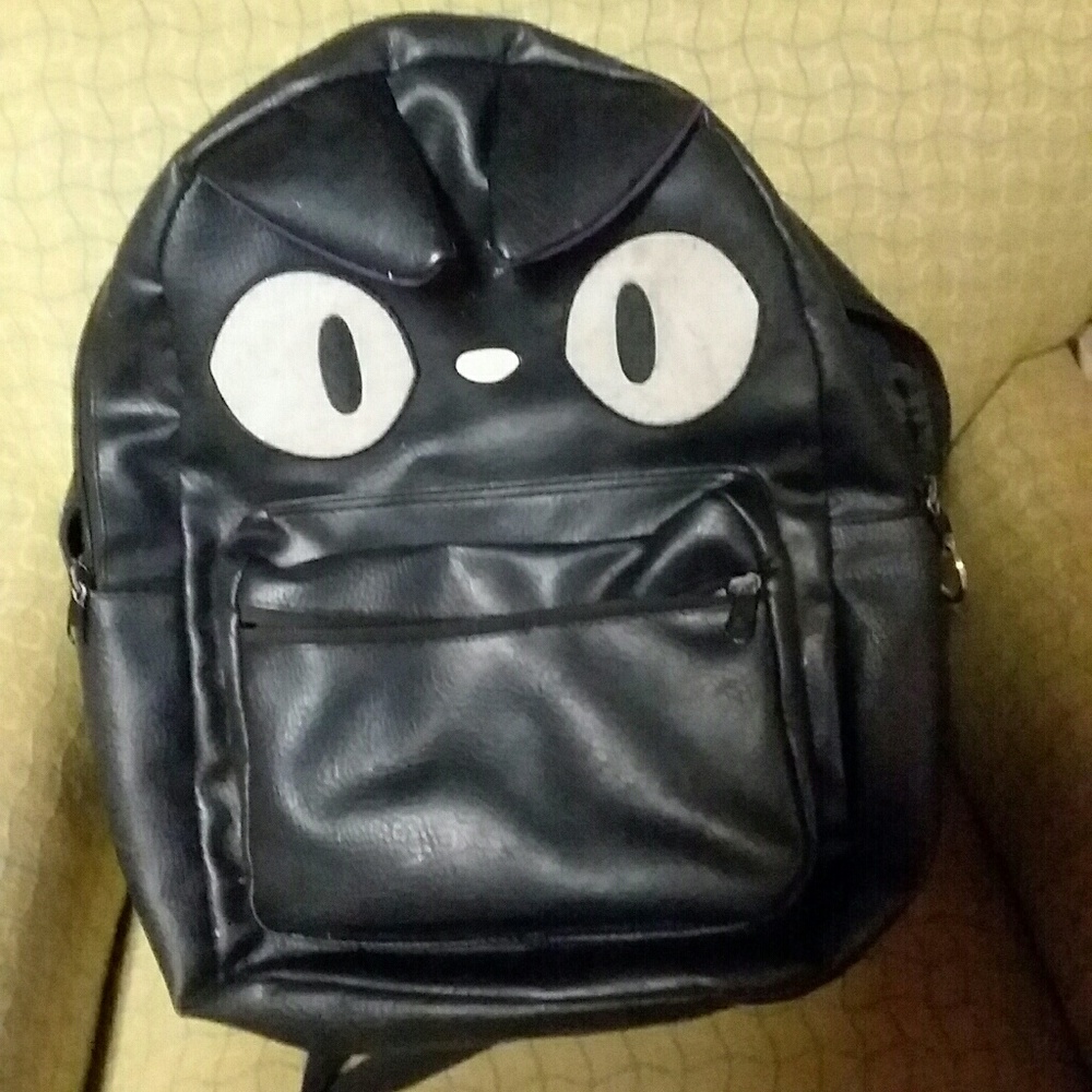 Studio Ghibli anime cat backpack leather
