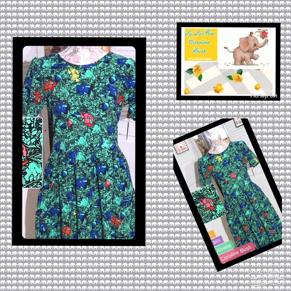 LuLaRoe, Amelia dress, large and super cute!