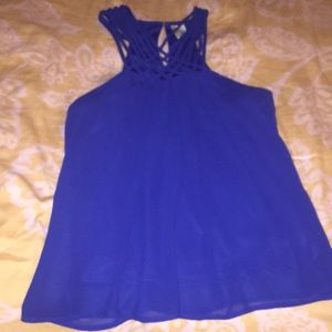 Royal 👑 blue tank with strappy neckline 😍