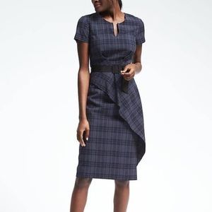 Belted Plaid Banana Republic Dress