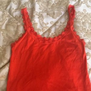 NY&Co Orange Cami Tank Top Lace Straps