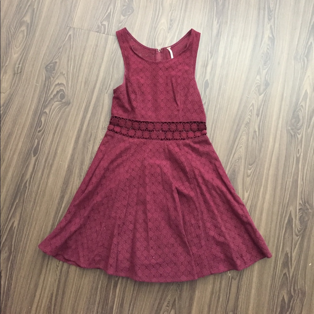 Free people maroon dress with cutout detail
