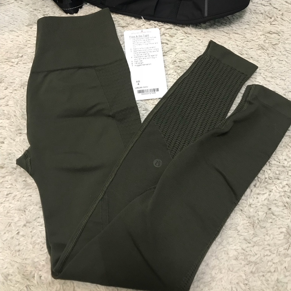 Lululemon Flow & Go Tight Dark Olive Green 4