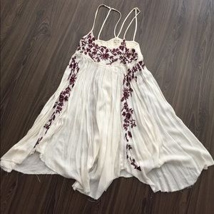 Free people white dress with maroon detail