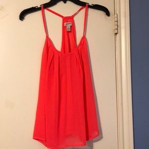 Thin pink racerback tank top