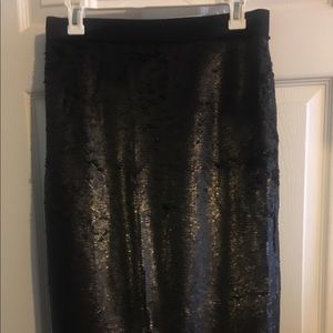 Matte Black Sequin Skirt