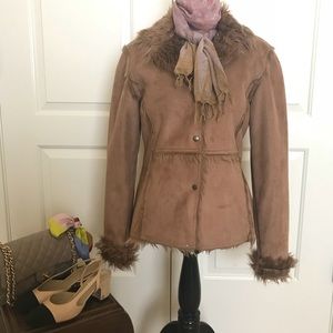 🛍️SOLD👛 Caramel brown faux suede leather jacket