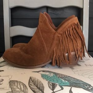 EUC fringe booties