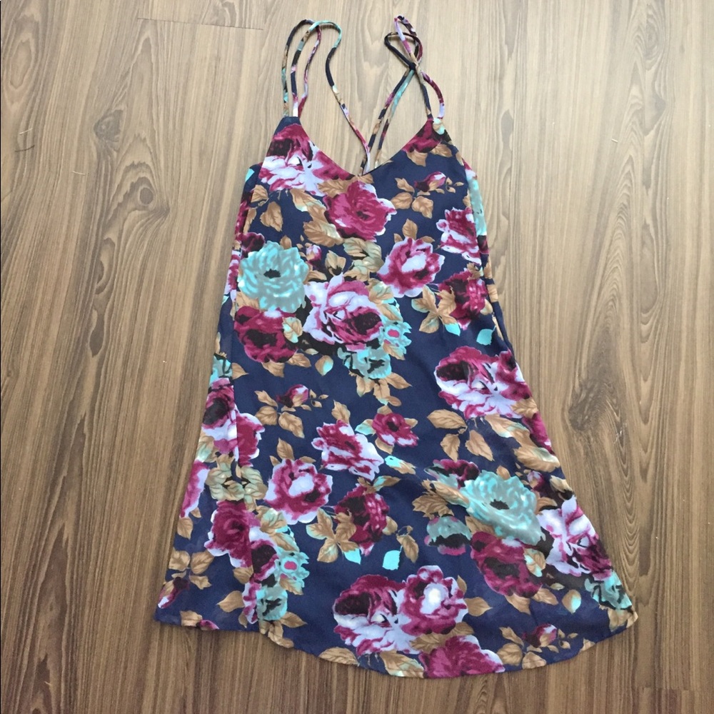 Navy floral dress