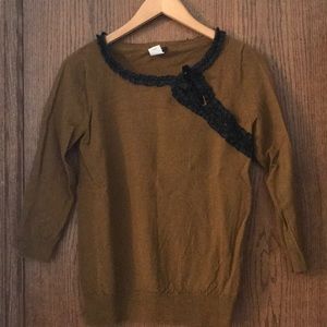 J.Crew Sweater with ruched neckline design